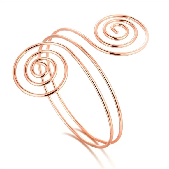 Boho Spiral Upper Arm Rose Gold Bracelet - Picture 2 of 3